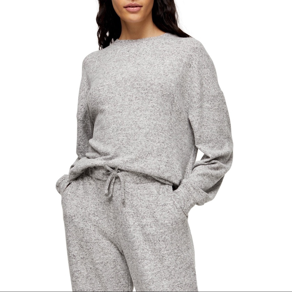 Topshop Super Soft Sweatshirt Marled Grey Sweater